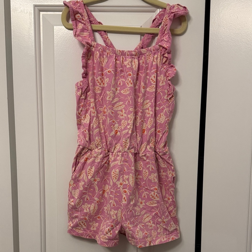 Tea Collection Pink Floral Kids Romper